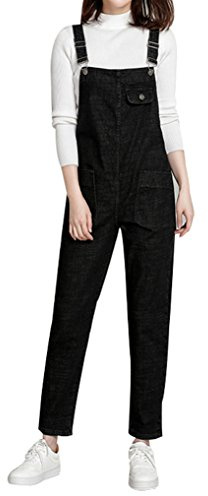 Yasong Women Loose Fit Denim Dungarees Overalls Jumpsuit Playsuit Jeans Trousers