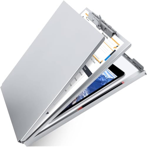 Klemmbrett aus Aluminium mit Aufbewahrungsform-Halter und Metall hoher Kapazität Clip Posse Box Heavy Duty Made - in Briefgröße für Büro Business Profis Schreibwaren Aluminum clipboard 12.6×9.2×1