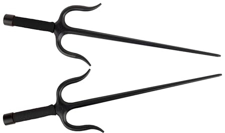Kamikaze SAI Professional KOBUDO, Fer forgé Massif, octogonal, poignée Corde, la Paire (Poignée Cordage Noir, M (Longueur = 47 cm))
