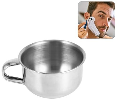 Ciotola da Barba Ciotola di sapone, Tazza di sapone da barba in metallo in acciaio inossidabile Ciotola per rasoio Strumento per schiuma detergente per uomo per i viaggi dal barbiere domestico