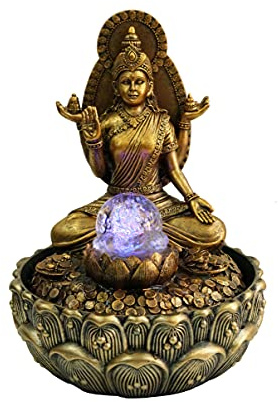 The Retreat Water Fountain with LED Light | Size 20 * 20 * 25 Cm | Dual USB & 3 Pin UK Plug Included |