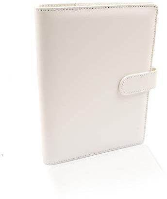 a5 Pu-Leder-Notizbuch Ringbuchordner, Weich Pu Kunstleder Nachfüllbar, Ringbuch a5 Taschen-Reisebuch (Weiß)