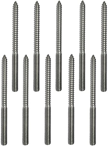 AERZETIX - C49422 - Satz von 10 Schraube mit doppelgewinde stockschrauben M6x80mm aus edelstahl A2 - stehbolzen für schraube - schraubstift - ermöglicht die montage von vollmaterialien