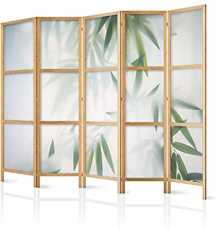 murando - Biombo XXL XXL Green Bambu Naturaleza Zen SPA 225x171 cm 5 Paneles Lienzo de Tejido no Tejido Tela sintética Separador Design de Moda Home Office Japón b-B-0591-z-c