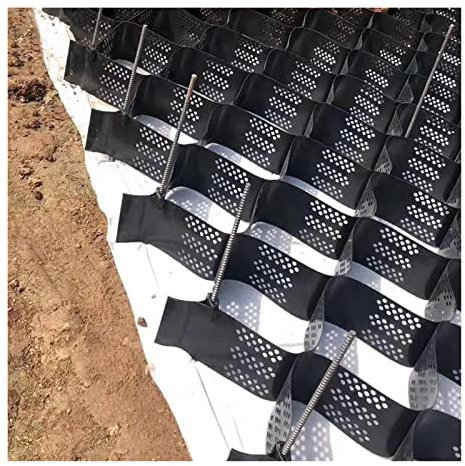 QWEASDF 5 cm(2 in) Hoch Geo Grid, Kiesgitter, Bodenstabilisator für Stützmauern, Flexibles Faltbares Kies-Wabengitter, für Geneigte Auffahrten Und Terrassengärten, Rasen,5 * 10m(16.4 * 32.81ft)