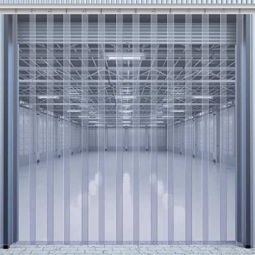 6 Stück transparente PVC-Streifen-Türvorhang, 91.4 cm Breitex200.7 cm Höhe 0.2 cm Dicke Vorhangstreifen, wasserdicht, glatt, Gefrierschrankvorhang für Türen, kommerzielle Walk, Lager, Garagentor, Tür
