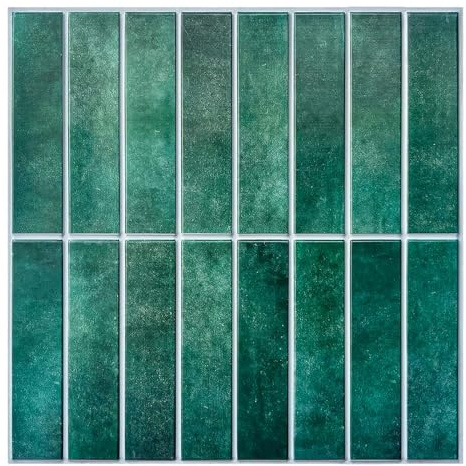 Commomy 10 Stück Grüne 3D Peel and Stick Wandfliesen, 30 x 30 cm Matte UrltraLight PVC Vertikale Selbstklebende Aufklebefliesen für Küchenrückwand, Badezimmer, Wohnzimmer, Schlafzimmer, Wohnmobil