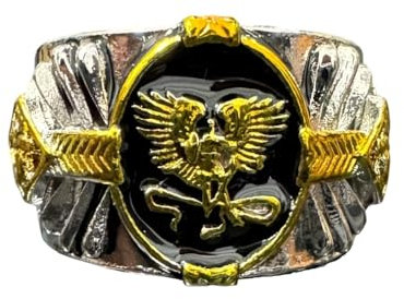 PikaLF Engelsring für Männer, Engelsflügel Ringe, Wikinger-Büffelring, Engelsschwert-Schildring, Geist des Kriegers, Engelsamulettring, Punkflügel-Engelsschmuck, Geschenk für Männer, Jungen (19.8)