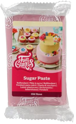FunCakes Sugar Paste Old Rose, Easy to Use, Smooth, Flexible, Soft and Pliable, Perfect for Cake Decorating, Halal, Kosher and Gluten Free, 250 g Pack of 1