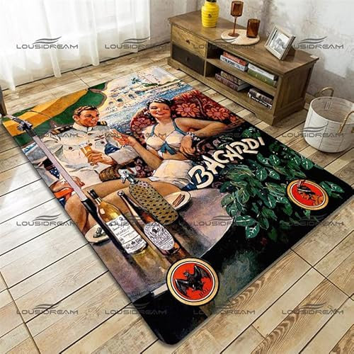 bailongma Flanelle Art Tapis Motif Cubain Tapis Bar Tapis Moderne Salon Salon Tapis de Sol B3405 50X70CM