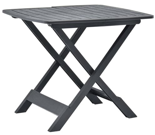 Homgoday Gartentisch Klappbar Anthrazit 79x72x70 cm Kunststoff Gartenmöbel Model48792
