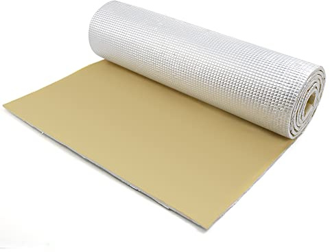QUARKZMAN 1㎡ 6mm Tapis Isolation Phonique Aluminium Voiture Capot Moteur Adhésif 6mm Insonorisant 200cmx50cmx6mm
