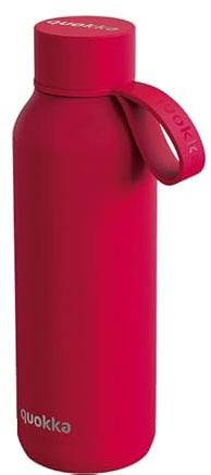 QUOKKA BOTELLA TERMO ACERO INOXIDABLE SOLID CON COLGADOR CHERRY RED 510 ML