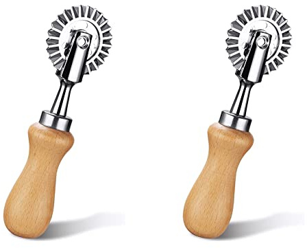 Censous Lot de 2 roues à pâtisserie - Roulette à pâtes - Raviolis - Accessoire de cuisine