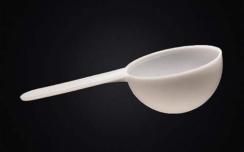 Rightpak 25 cucharas dosificadoras blancas de 25 ml, asas reutilizables, ideales para líquidos, polvos, gránulos, especias, hogar, cocina, catering, atención médica, fitness