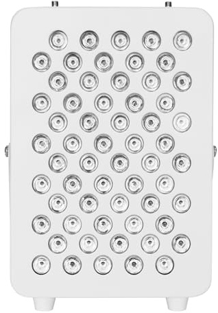 HELIO Premium rödljuslampa, röd ljusterapipanel - 5 bioaktiva våglängder, hög irradians, ultralåg EMF, inget flimmer, meditativt lugn, infraröd lampa, värmelampa (HELIO 1i, 180W (60 x 3W))