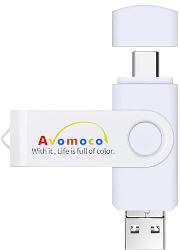 Avomoco Clé de sauvegarde 3 en 1 pour photos de téléphones portables avec port USB C et micro port 512 Go compatible avec iPhone 15, 15 Pro, Promax et Samsung, LG, Google, Hua Wei, Moto, One Plus,