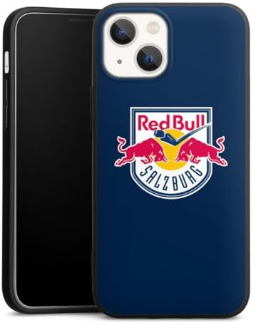 Premium Silikon Hülle kompatibel mit Apple iPhone 13 Mini Handyhülle schwarz Case EC Red Bull Salzburg Offizielles Lizenzprodukt Eishockey