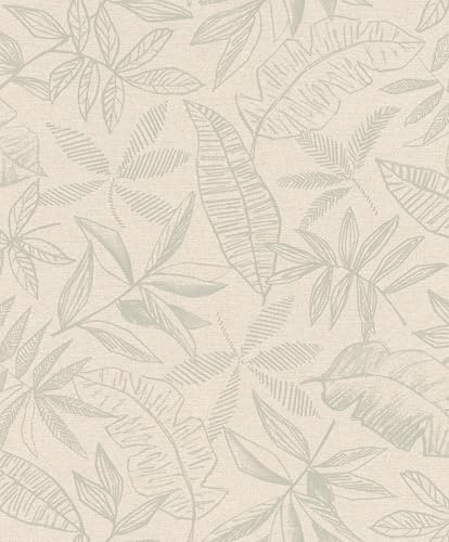 Rasch SCHÖNER WOHNEN-kollektion fleecetapet LEAFAGE 600551 i sand – 10,05 m x 0,53 m