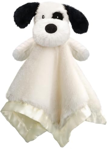 BEILIMU Puppy Baby Security Blanket for Toddler Infant Newborn Boys and Girls Soft Lovey Plush Fabric and Satin Backing, Black 13.5 Inch