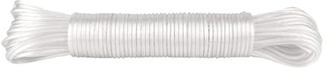 IDEA HOME Filo per Bucato CRISTAL 20 M, Resistente agli Strappi, per la Casa, il Giardino – Cavo Stendibiancheria per la Biancheria in Anima in Poliestere e Rivestimento in Plastica, Bianco