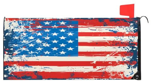 Mintoprints Copertura magnetica per cassetta postale con bandiera americana, per il giorno dell'indipendenza del 4 luglio, copertura per cassetta delle lettere, decorazione per giardino, cortile