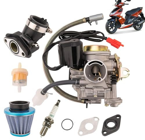 Set Carburatore Standard, Carburatore Pd18j Con Collettore Di Aspirazione Adatto Per Scooter E Ciclomotori Gy6 4t 139qmb 49cc/50cc Compatibile Per Kymco Agility 50, Znen Zn50qt-E, Kymco Super 8, Dj 50