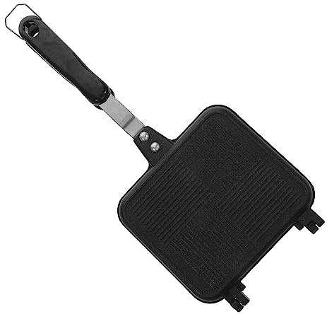 Cabilock Sartén Para Sándwich Desmontable Doble Cara Antiadherente Molde Desayuno Cocina Fácil Limpieza Ergonómico Para Panqueques y Tortillas