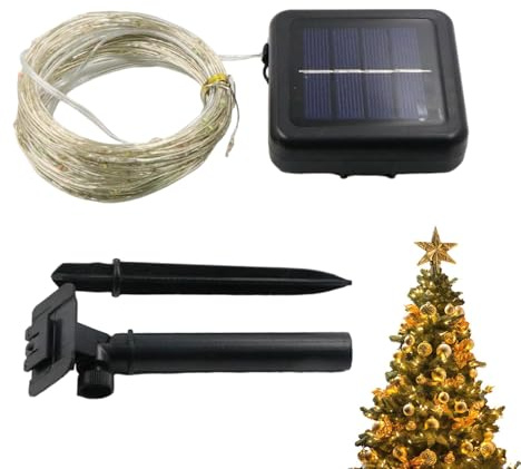 Solar-Lichterkette für den Außenbereich, Solar-Lichterkette für den Außenbereich, wasserdicht, Solar-Lichterkette, 8 Modi, Kupferdraht, Lichterkette für den Außenbereich, Weiß