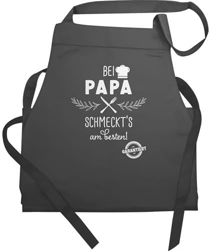 Shirtracer - Schürze - - 1 - Kochschürze bei Papa schmeckts am Besten I Kochschürze Geschenk Papa I Kochschürze Herren Papa I Küchenschürze Papa I Geschenk Papa Weihnachten I Papa Geschenk I