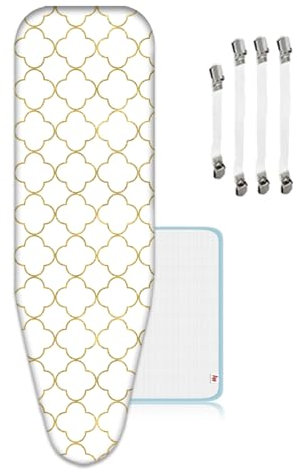 ZJBKX Copriasse da stiro extra large, 160 x 60 cm, 4 clip e 1 panno da stiro, XXL