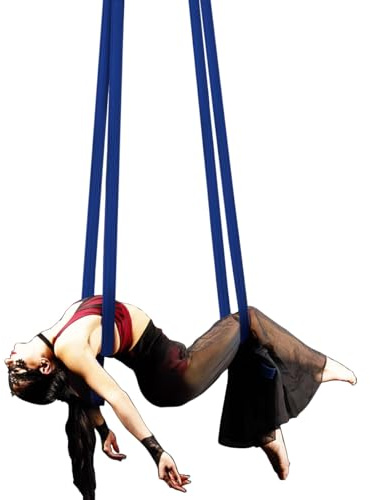 2 m Antennenschlaufen, Antennengurte, Seile, Luftakrobatik, Körperschlaufe, Trapez, Zirkusgeräte, Ausrüstung, Yoga-Gurte, 1 Paar (dunkelblau)