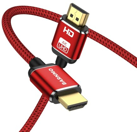 BARNMO Câble HDMI 2.0 4K - Câble HDMI vers HDMI haute vitesse, 4K @ 60 Hz | Câble HDMI tressé, câble HDMI vers HDMI 18 Gbit/s, HDMI 4K, câble HDMI ARC, câble TV, lecteur Blu-ray, câble de jeu HDMI