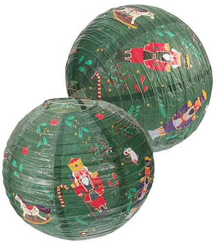 GANAZONO 2stücke Papierlaterne Runde Nussknacker Dekoration Laterne Für Weihnachten Party Geschenk Indoor Outdoor Ornament