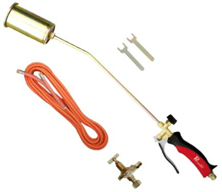 Kit Chalumeau à levier de 70 cm avec brûleur Ø 60 mm (35 kW), tuyau en caoutchouc de 10 m et régulateur de gaz