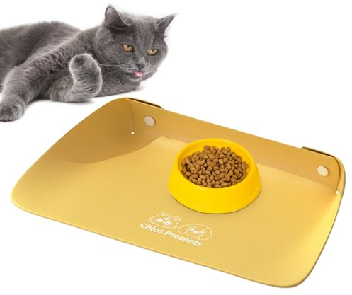 WJnflQN Katzenfuttermatte, Katzen Fütterplatzmatte, rutschfeste Spritzwassergeschützte Fressmatte Für Hunde Und Katzen Mehrhaustierhaltung