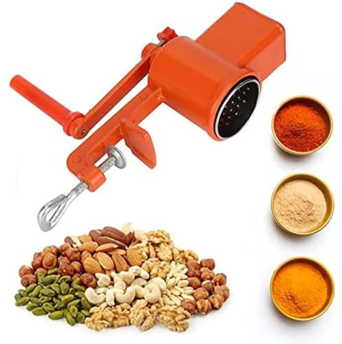 Molinillo manual de grano, manivela de mano y diseño de abrazadera de mesa para moler sin esfuerzo, lavable para nueces, café, especias, semillas, maíz