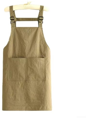 Sumsoctober Grembiule protettivo per acqua per cucinare a casa, con collo e vita regolabili, cachi, Pantaloncini