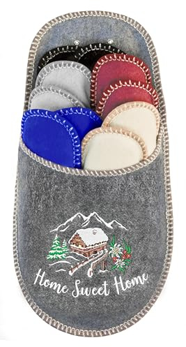 BOOTSY® Pantofole da ospite in feltro - 5 paia - Taglie assortite