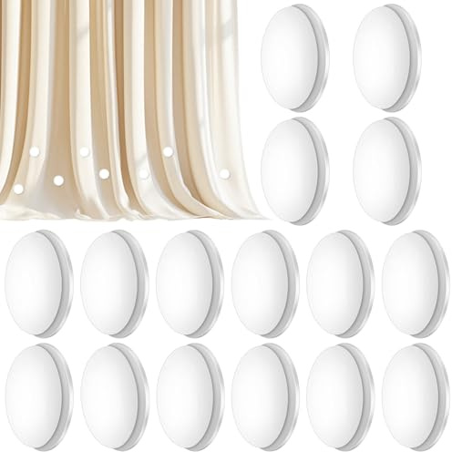 16 Stücke Duschvorhang Gewichte, Tischdecke Beschwerer, Anti-Rutsch Tischdeckenbeschwerer Magnet, Runde Gardinenbeschwerer Unten, Vorhang Beschwerer für Vorhänge Gardinen Tischdecken Duschvorhang