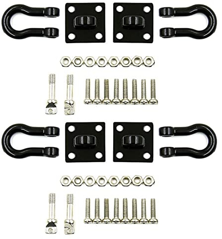 KEALLANS 4 x Anhänger mit Schnalle, Haken zum Abschleppen, Metall, Klettern, Anhänger, Schäkel für 1/10 Fernsteuerung Auto