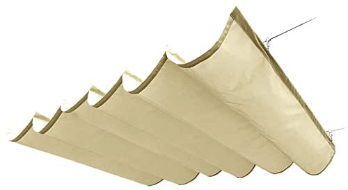 Voile d'ombrage rétractable pour pergola avec kit de montage - Résistant à l'eau - Bloque les UV - En polyester - Idéal pour les fêtes de cour (1,4 x 5 m)