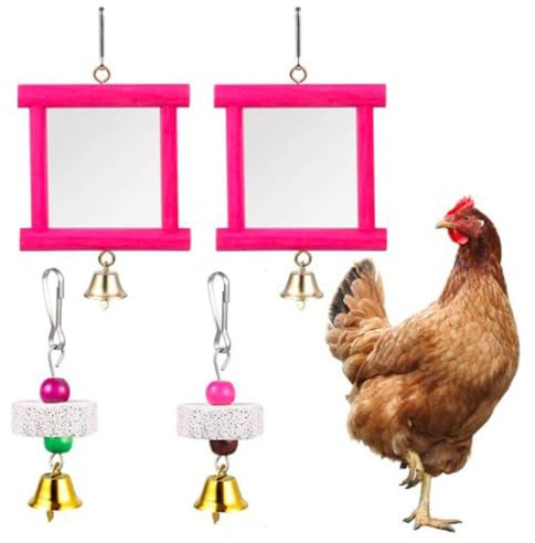 Vogelspiegel mit Metallglocken, Nymphensittich, Sittich, Spiegel für Käfig, Vogelschaukel, Spielzeug, Käfig, für Papageien-Zubehör