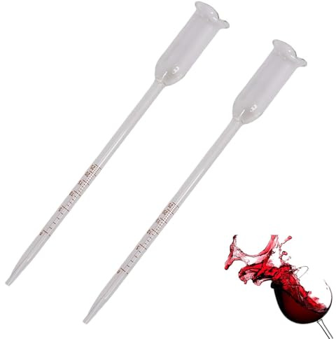 SIXHAOBU 2Pcs Medidor de Alcohol 0-25 Vol, Medidor de Grado Alcohólico, Densimetro Vino, Herramienta para Medir el Contenido de Alcohol en Destilados, Vinos y Bebidas