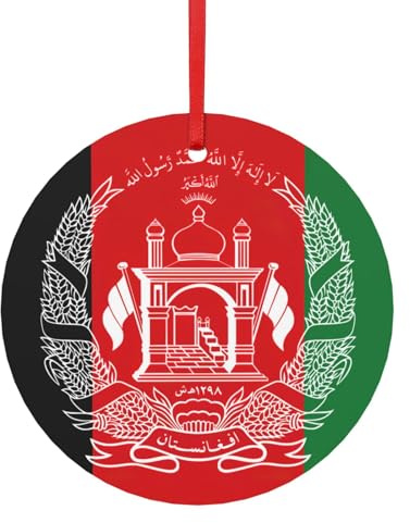 Flagge von Afghanistan, Druck, Weihnachtsdekoration, Ornamente 2024, kleiner Weihnachtsbaumschmuck, verschiedene Größen (S, L)