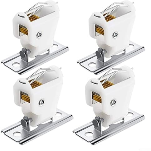 Zilimontt Metal Curtain Locks Set of 4, Long lasting Pulley Mechanism for Roman Blinds and Curtains, Sturdy Metal and Plastic Construction, For Easy Wall or Board Mount with Screw