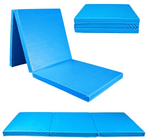 FIXKRAFT Faltbare Turnmatte 180x60 Weichbodenmatte Klappbar Dicke Gymnastikmatte 5 cm Sportmatte Fitnessmatte Rutschfest Yogamatte für Zuhause & Reise Klappmatratze