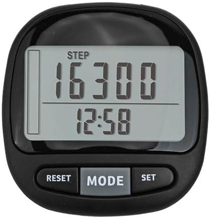 MoSundi Podomètre 3D pour la marche et les kilomètres avec grand écran numérique, traqueur de fitness compact pour la course à pied, l'escalade, suivi des données sur 7 jours, mode veille automatique