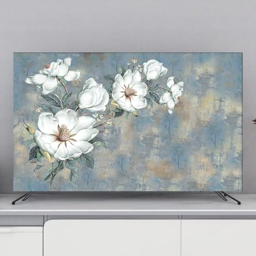 HSTANGKY Funda Para TV De Interior Fundas Protectoras Para TV Con Estampado Floral Para Televisores LED/LCD Tela Suave Para Montaje En Pared Y Escritorio-flower5||40-43inch