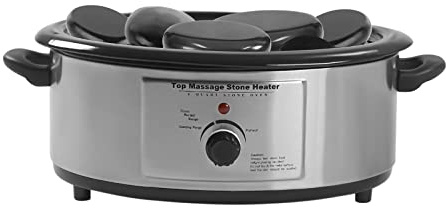 Masaje Hot Stone 750W Calentador de piedra de masaje digital | Hot Stone Set de masaje de piedra caliente de 6L con pantalla digital y control de temperatura y cucharón para